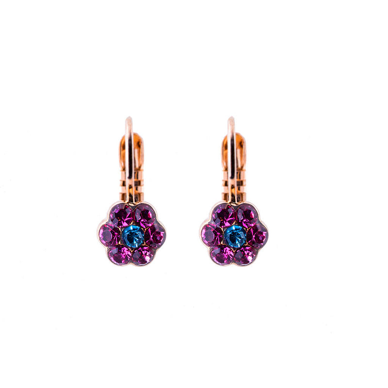 Petite Flower Leverback Earrings in "Banana Split"