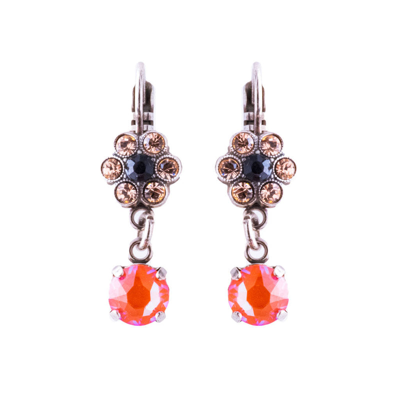 Petite Flower Dangle Leverback Earrings in "Magic"