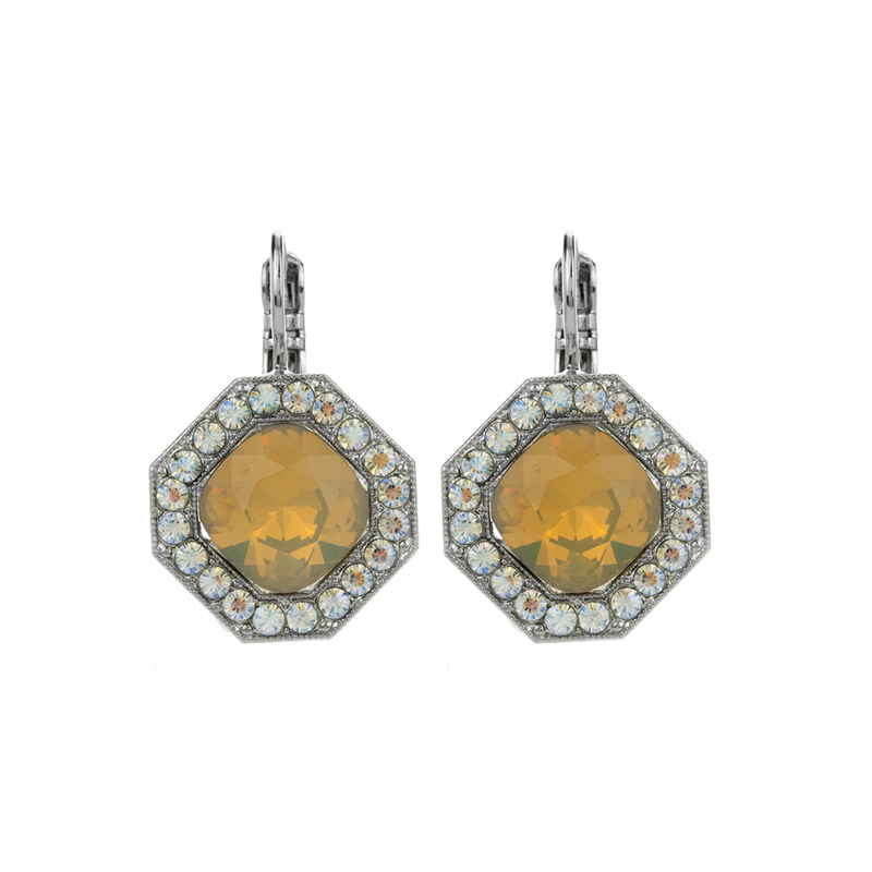 Octagon Cluster Leverback Earrings in "Peace"