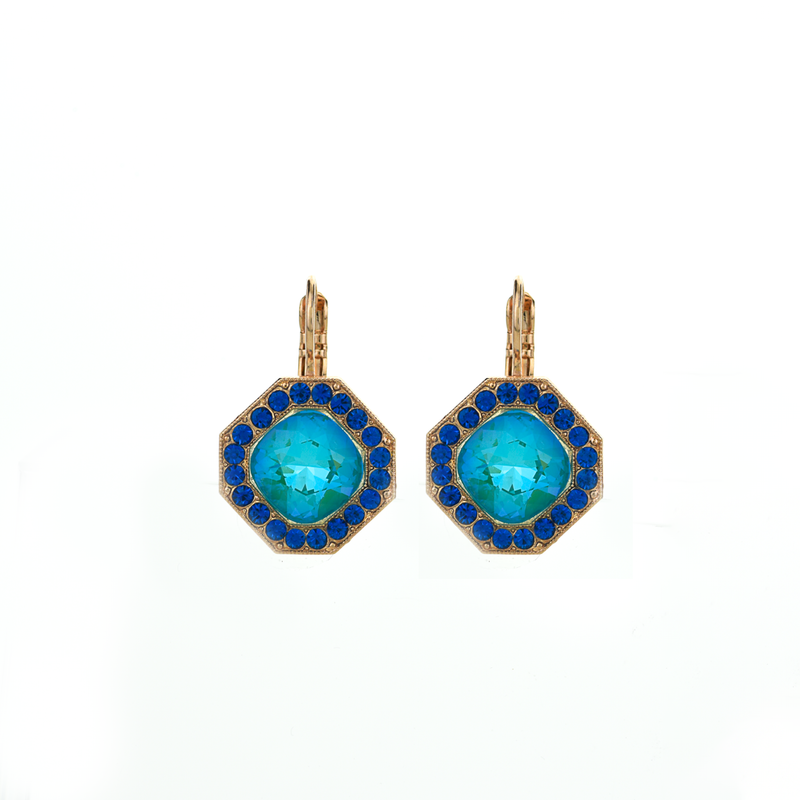 Octagon Cluster Leverback Earrings in "Serenity"