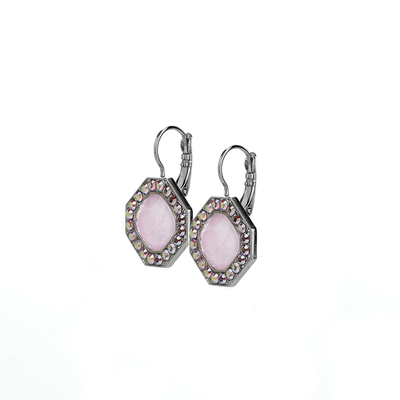 Octagon Cluster Leverback Earrings in "Love"