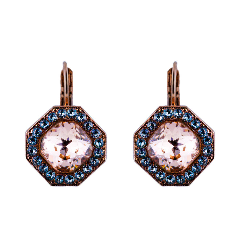 Octagon Cluster Leverback Earrings in "Cookie Dough"