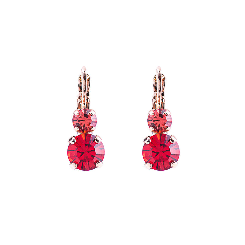 Must-Have Double Stone Leverback Earrings in "Hibiscus"