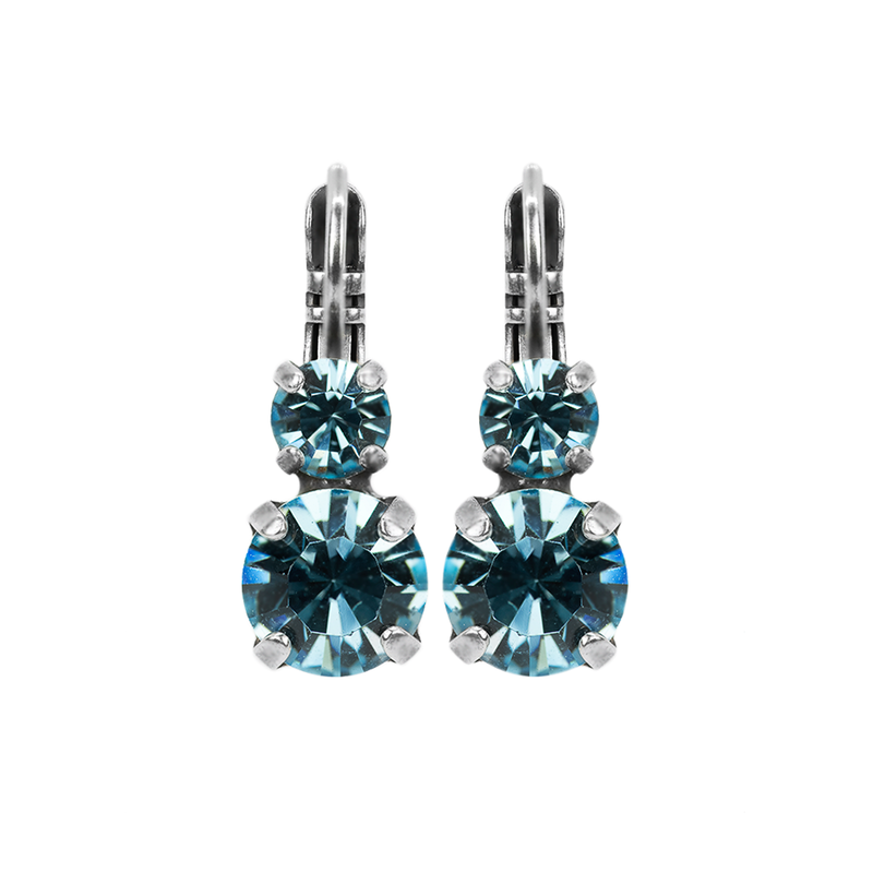 Must-Have Double Stone Leverback Earrings in "Aquamarine"