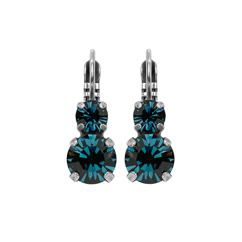 Must-Have Double Stone Leverback Earrings in "Montana Blue"