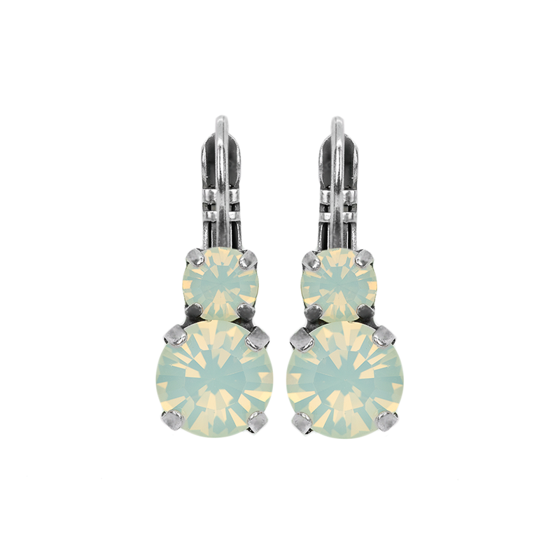 Must-have Double Stone Earrings in White Opal