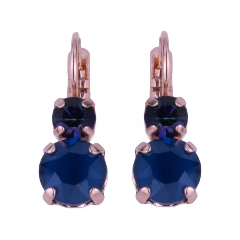 Double Stone Leverback Earrings in "Royal Blue"