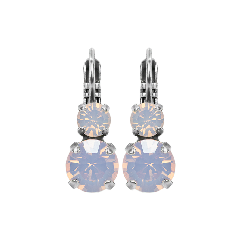 Must-Have Double Stone Leverback Earrings in "Rose Water Opal"