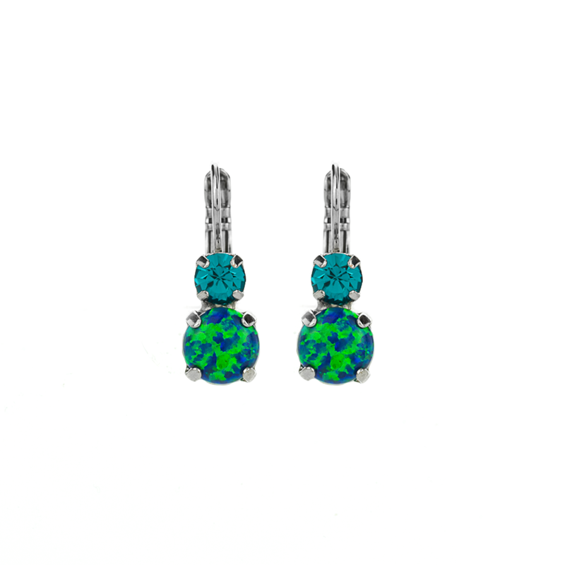 Must-Have Double Stone Leverback Earrings in "Serenity"