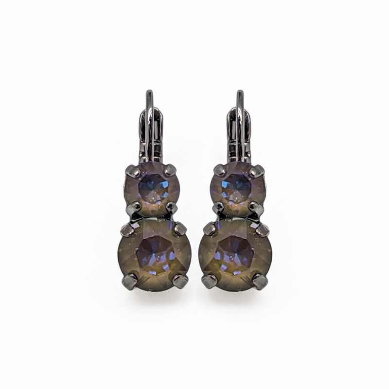 Must-Have Classic Two-Stone Leverback Earrings in Sun-Kissed "Midnight"