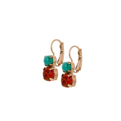 Classic Two-Stone Leverback Earrings in "Happiness"