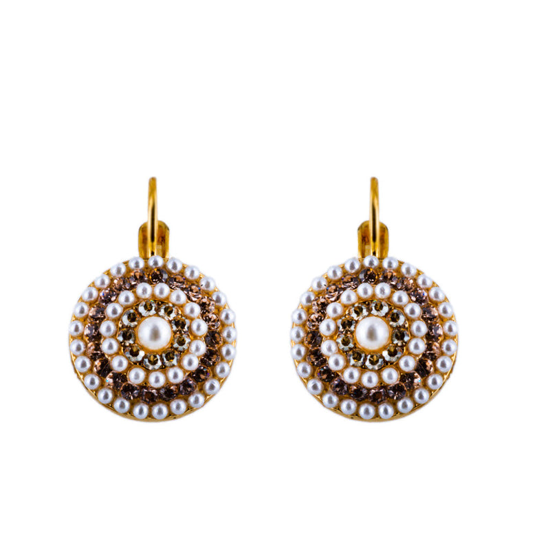 Extra Luxurious Pavé Leverback Earrings in "Cookie Dough" - Rose Gold