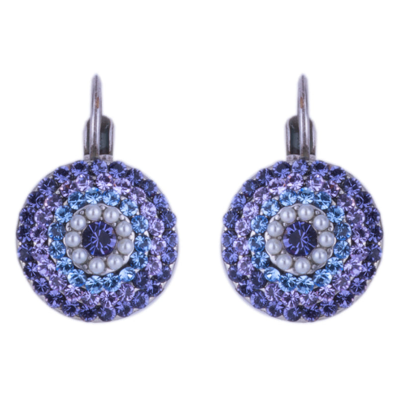 Extra Luxurious Pavé Leverback Earrings in "Electric Blue"