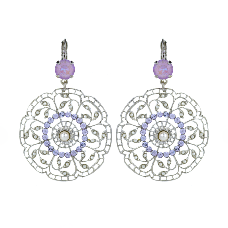 Filigree Leverback Earrings in "Romance"