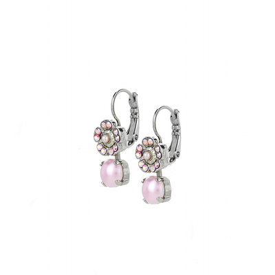 Cosmos Round Dangle Leverback Earrings in "Love"