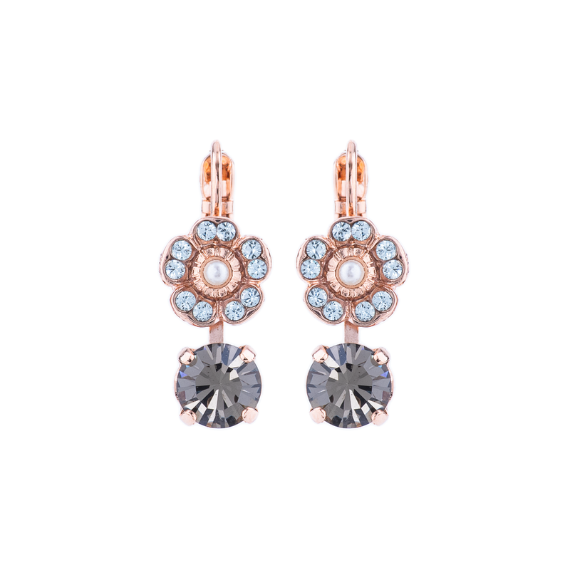 Cosmos Round Dangle Leverback Earrings in "Earl Grey"