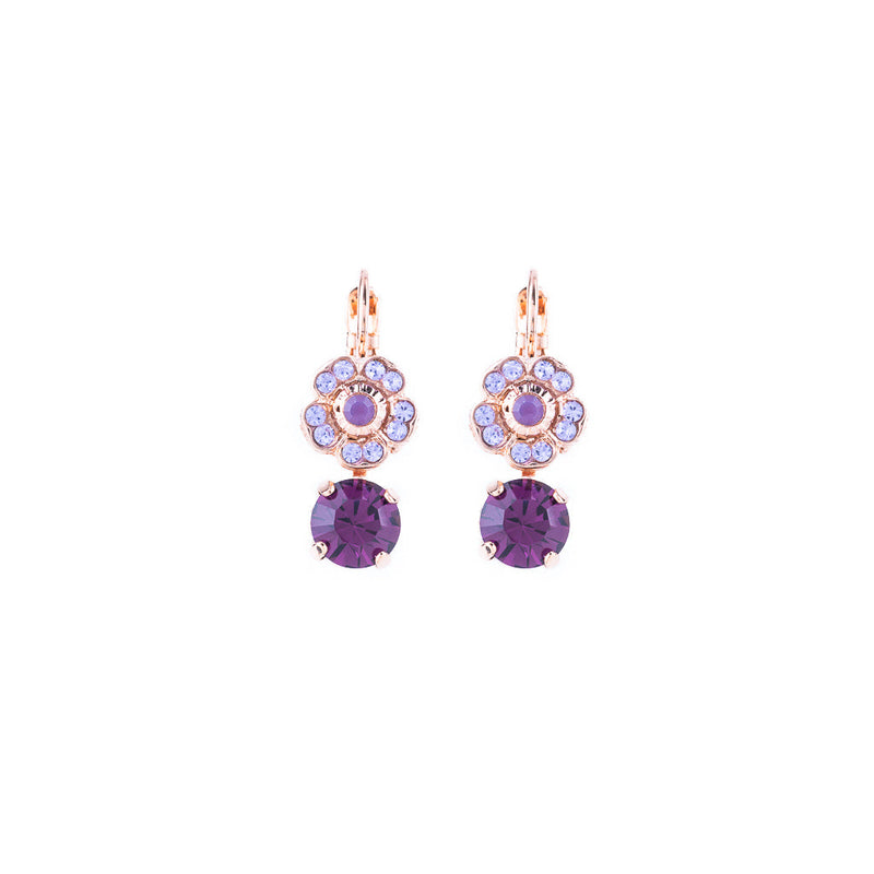 Cosmos Round Dangle Leverback Earrings in "Wildberry"