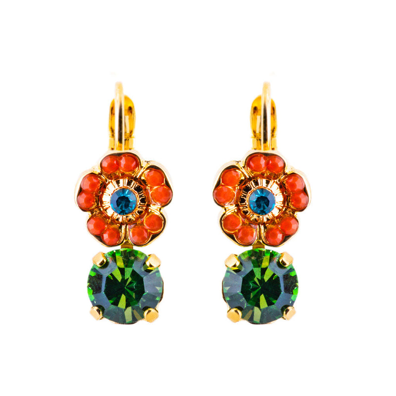 Cosmos Round Dangle Leverback Earrings in "Rainbow Sherbet"