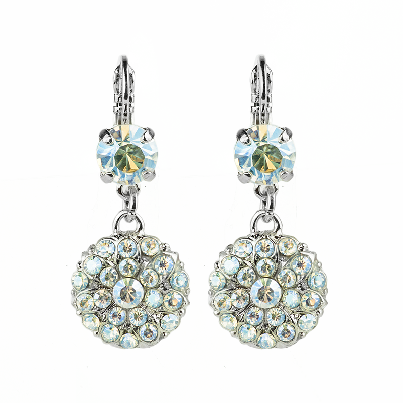 Double Stone Guardian Angel Leverback Earrings in "Crystal Moonlight"