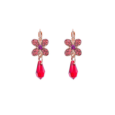 Wallflower Leverback Earrings in "Hibiscus"
