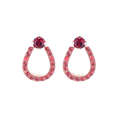 Horseshoe Post Earrings in "Hibiscus"