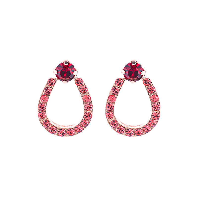 Horseshoe Post Earrings in "Hibiscus"