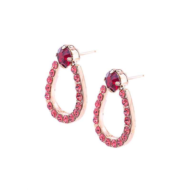 Horseshoe Post Earrings in "Hibiscus"