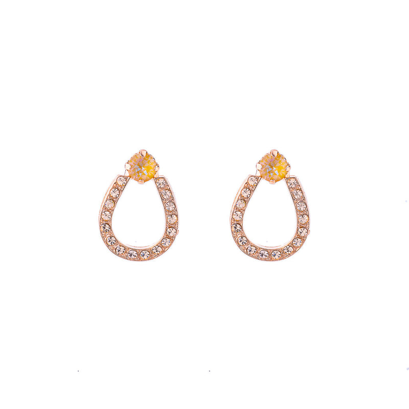 Horseshoe Post Earrings in "Chai"