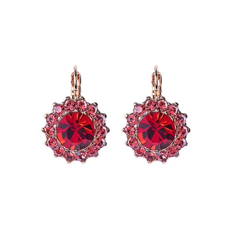 Extra Luxurious Rosette Leverback Earrings in "Hibiscus"