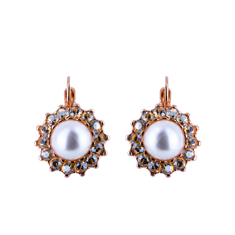 Extra Luxurious Rosette Leverback Earrings in "Cookie Dough"