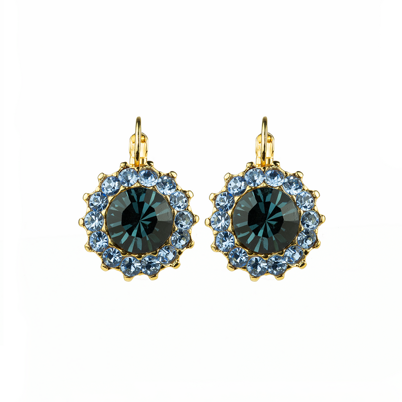 Extra Luxurious Rosette Leverback Earrings in "Night Sky"