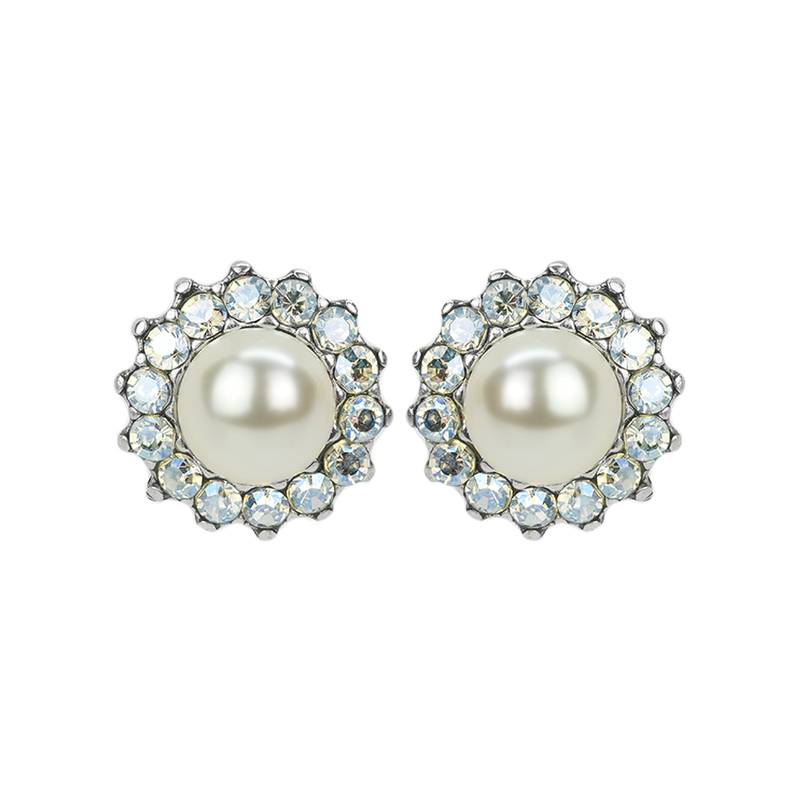 Extra Luxurious Rosette Bridal Post Earrings in "Ivory"