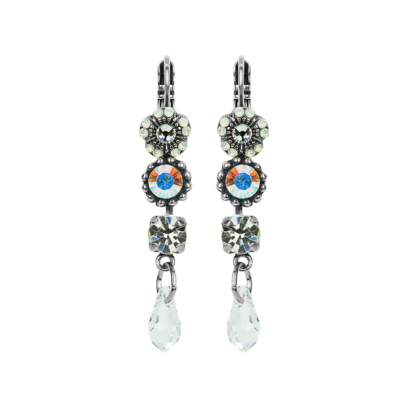 Triple Stone and Briolette Bridal Earrings