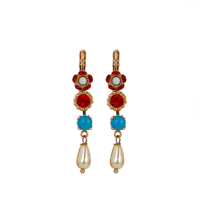 Triple Stone and Briolette Earrings in "Happiness"