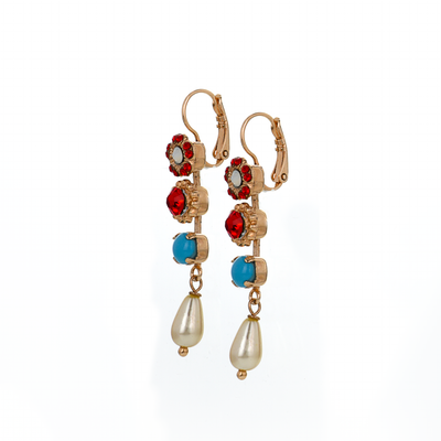 Triple Stone and Briolette Earrings in "Happiness"