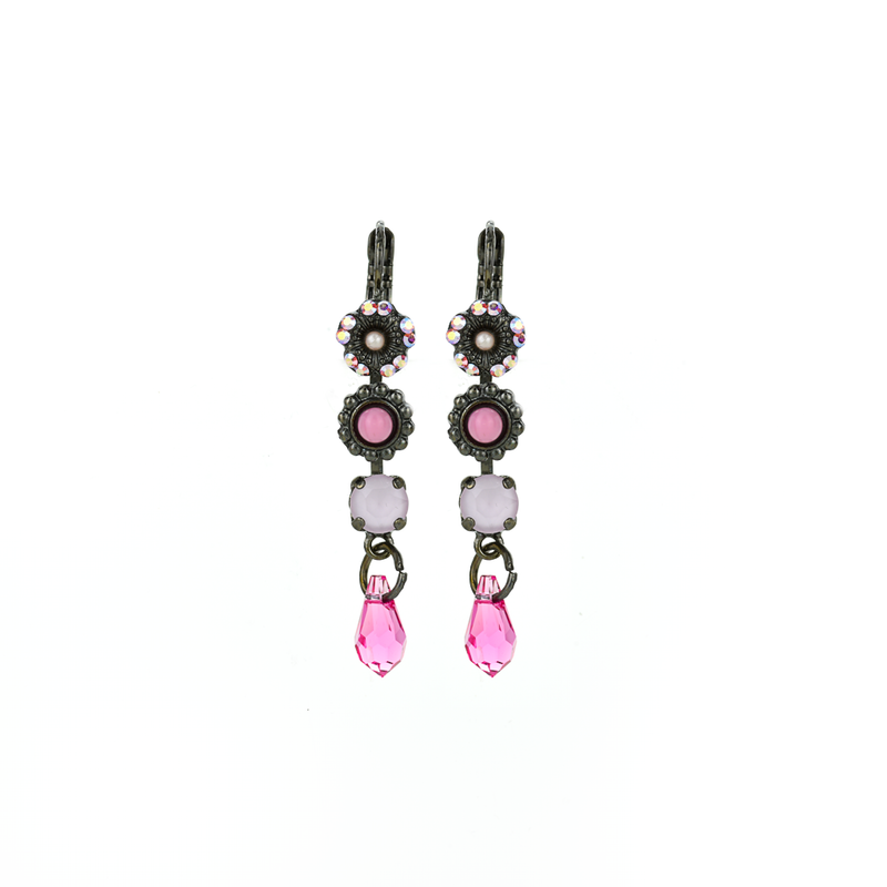 Triple Stone and Briolette Earrings in "Love"