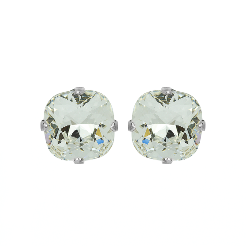 Cushion Cut Bridal Post Earrings in "On A Clear Day"
