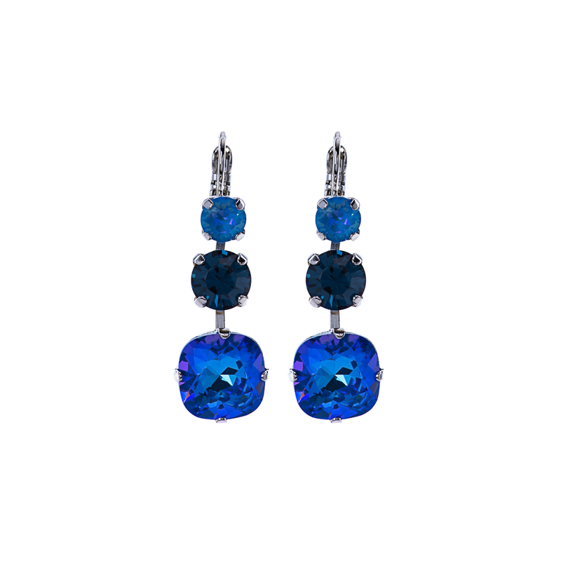 Trio Round and Cushion Cut Leverback Earrings in "Sleepytime"