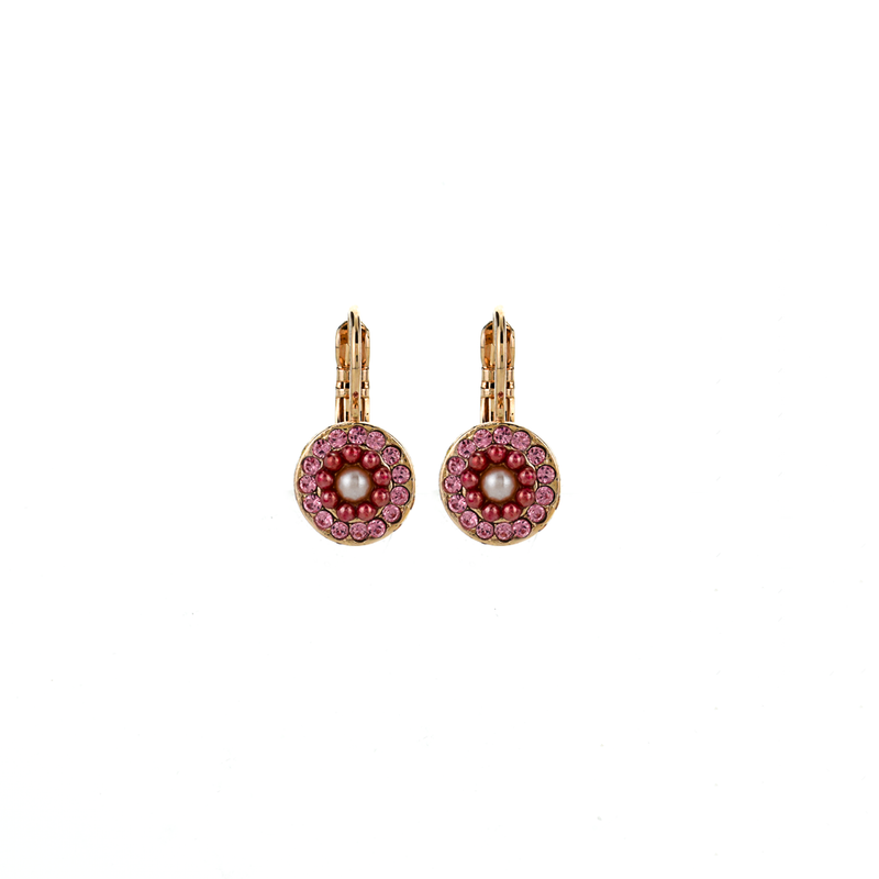 Petite Pavé Leverback Earrings in "Love"