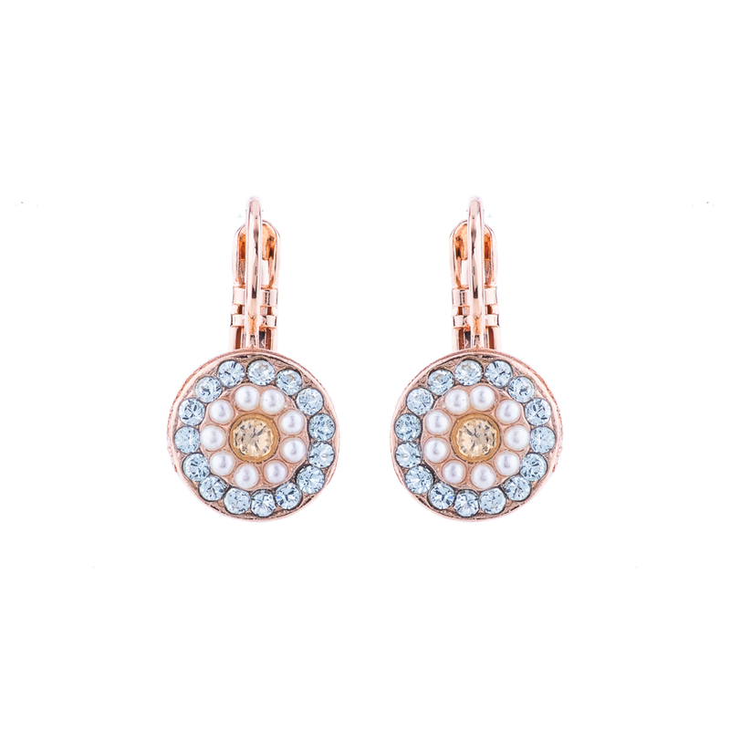 Petite Pavé Leverback Earrings in "Earl Grey"