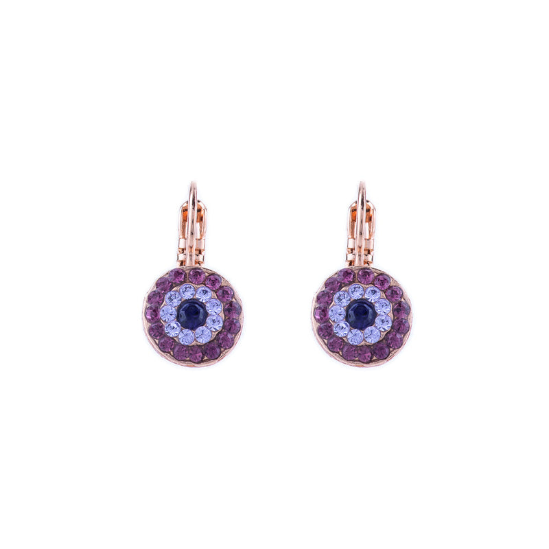 Petite Pavé Leverback Earrings in "Wildberry"