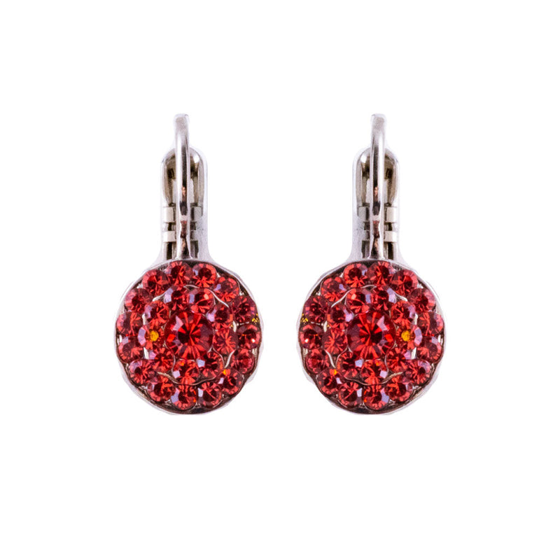 Pavé Leverback Earrings in "Padparadscha"