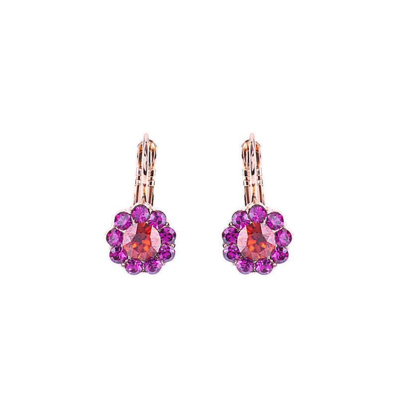 Must-Have Flower Leverback Earrings in "Hibiscus"