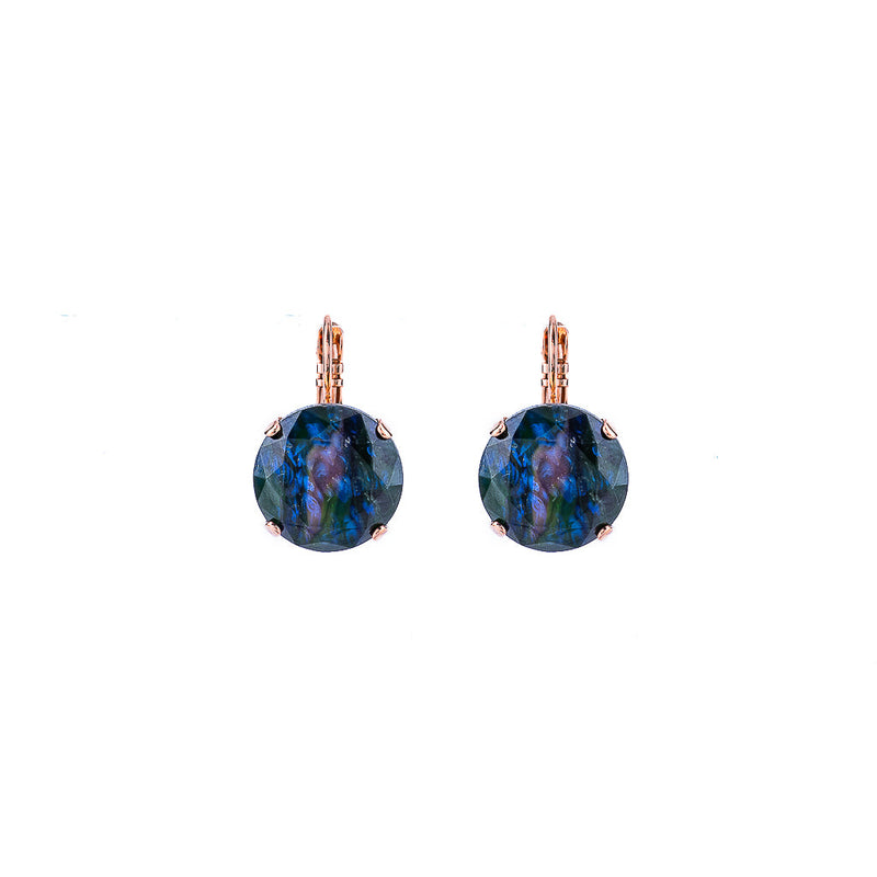 Extra Luxurious Single Stone Leverback Earring in "Jungle"