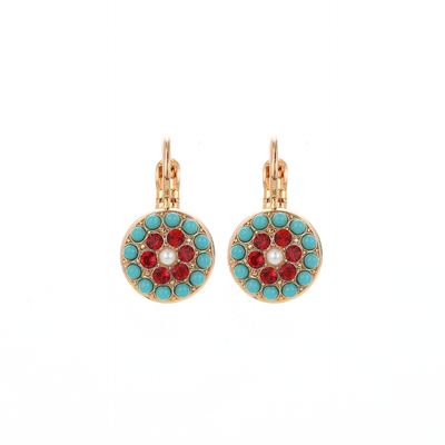 Pavé Round Leverback Earrings in "Happiness"