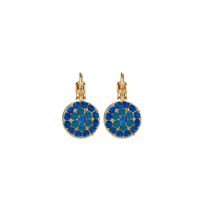 Pavé Round Leverback Earrings in "Serenity"