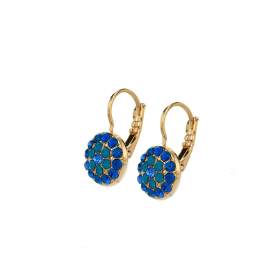 Pavé Round Leverback Earrings in "Serenity"