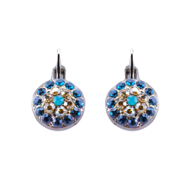 Pavé Round  Leverback Earrings in "Fairytale"