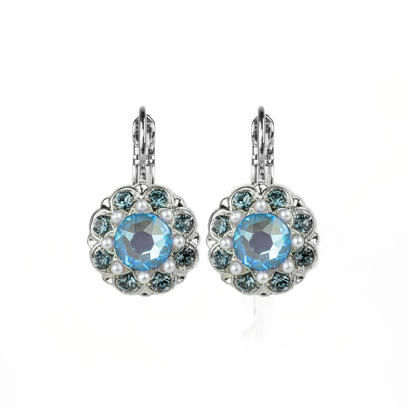 Must-Have Cluster Leverback Earrings in "Blue Morpho"