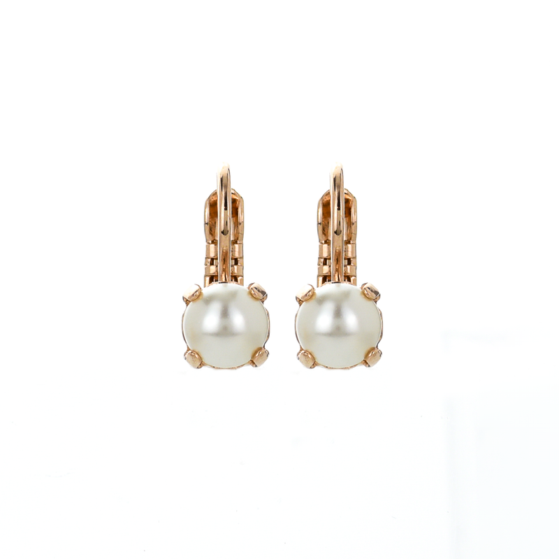 Petite Single Stone Pearl Leverback Earrings